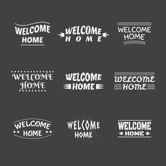 Welcome home design collection. Set of 9 labels, emblems, sticke