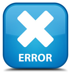 Obraz premium Error (cancel icon) cyan blue square button