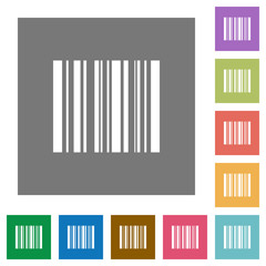 Barcode square flat icons
