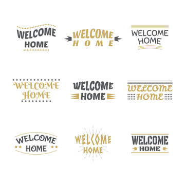 Welcome home design collection. Set of labels, emblems, stickers