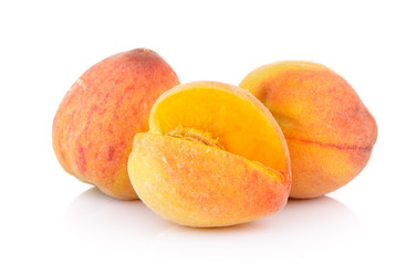 Peach on white background