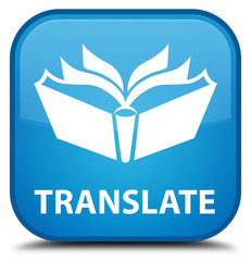 Translate cyan blue square button