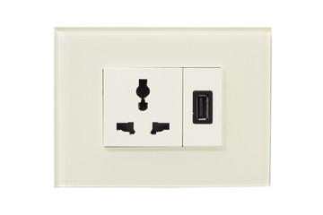 Light switch on a white background