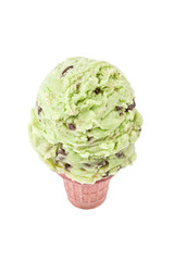 green soft serve ice cream cone