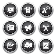 Black communication icons
