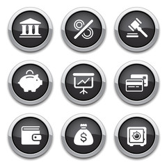 Black finance icons