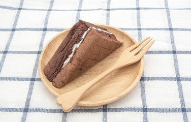 chiffon cake on wood plate