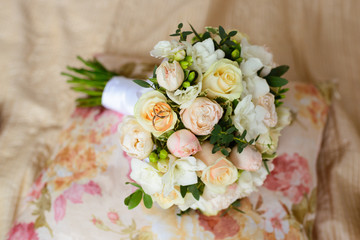 beautiful colorful wedding bouquet for the bride. Wedding accessories.