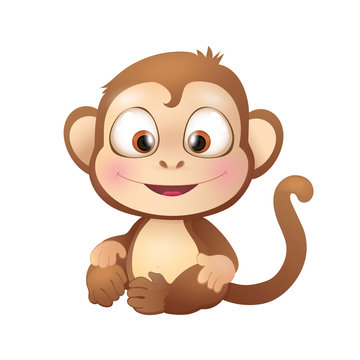 Cute Brown Monkey Smiling