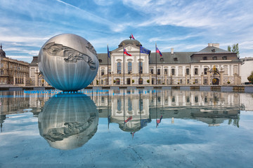 presidential palace in Bratislava, Slovakia in the sunny summer day - obrazy, fototapety, plakaty