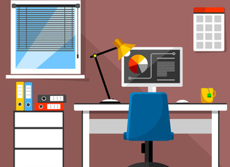 Creative office workspace infographic design