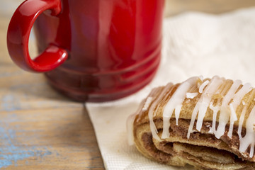 cookie, espresso coffee and napkin
