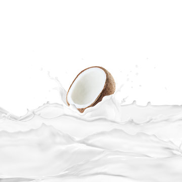Fresh Coconut With Milk Splash