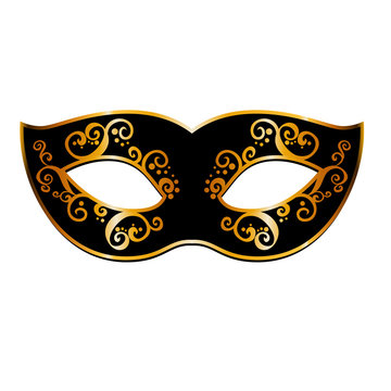 recommend clip art: Vector back venetian carnival mardi gras party mask