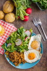 Hash Browns potato with eggs