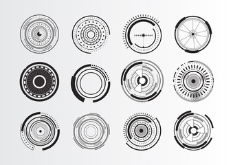 Set of abstract circle elements