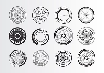 Tuinposter Set of abstract circle elements © pitsanu_1982