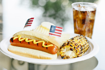 Patriotic themed hotdogs 