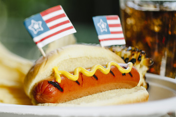 Patriotic themed hotdogs 