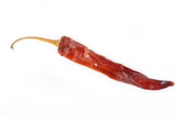 dried pepper on white background