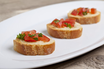 bruschetta with tomatoes and basil