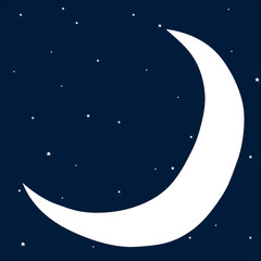 Obraz na płótnie Canvas night star crescent moon vector