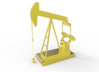 3d illustration of simple oil derrick. low poly style. icon for game or web. simple to use. on white background isolated with shadow. 