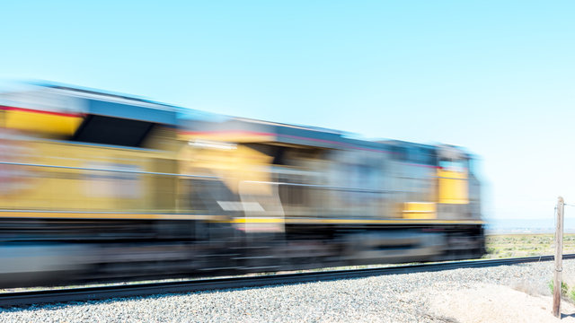 Motion blur train in the country