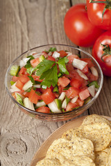 fresh salsa on bowl