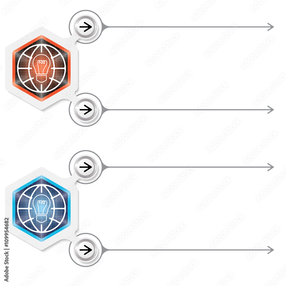 Poster two abstract frames for your text and bulb icon