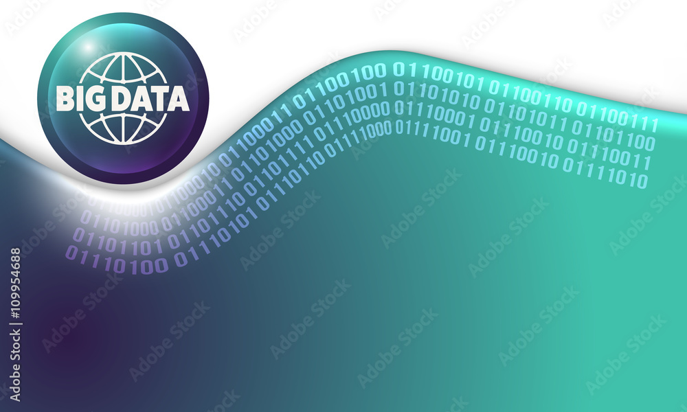 Poster vector yellow abstract background with big data icon