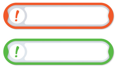 Fototapeta premium Colored frames for any text with exclamation mark