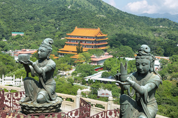 Buddhist statues in Latau island, Hong Kong.