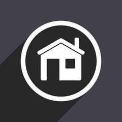 flat design home web white and grey vector icon