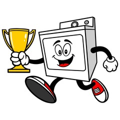 Clothes Dryer Running with Trophy