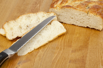 slicing a loaf