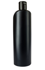 bottle, black plastic, isolate