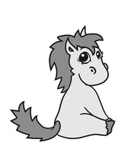 foal sweet cute sitting comic cartoon pony horse pferdchen kawaii child girl baby