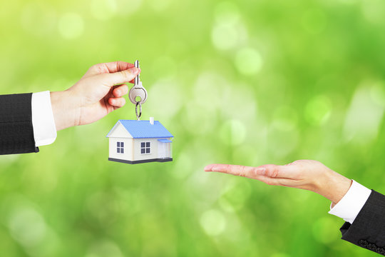 Mortgage concept green background