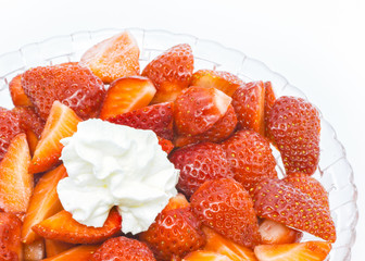 Strawberries with whipped cream