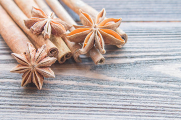Cinnamon sticks with star anise