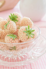 Pineberries or Hula Berries a hybrid strawberry with a pineapple flavor white flesh and red seeds