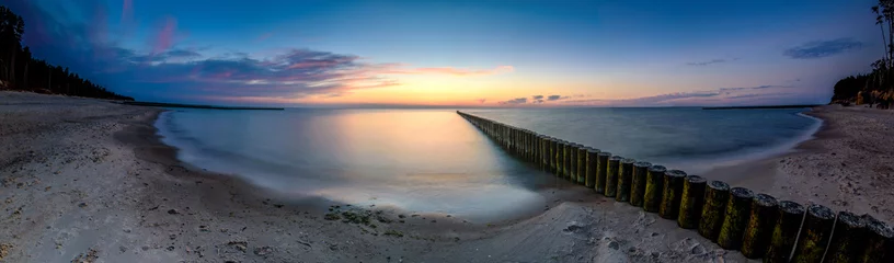 Fototapeten Panorama zachód słońca nad Bałtykiem, Wicie © hajdar