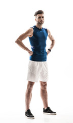 Fototapeta premium Attractive male athlete is ready to compete