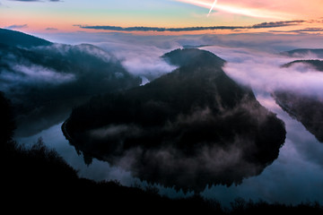 Saarschleife Mettlach vor Sonnenaufgang
