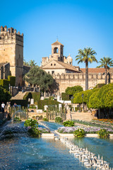 Fototapeta premium Cordoba,Spain-March 11,2015:The famous Alcazar with beautiful ga