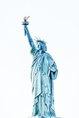 Fototapeta premium Architecture of famous New York City in USA, statue of liberty