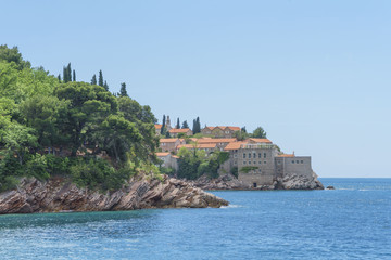 Fototapeta na wymiar Island Sveti Stefan in Budvanska Riviera, Montenegro