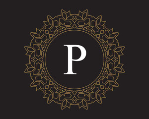 P  Monogram Vintage Classic Letter Logo for Luxury  Business