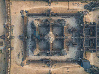 Angkor Wat aerial view (Cambodia)  - obrazy, fototapety, plakaty